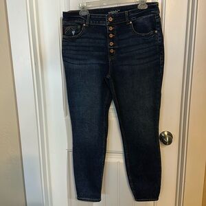 Edgely high rise super skinny 16 short dark wash jeans excellent condition